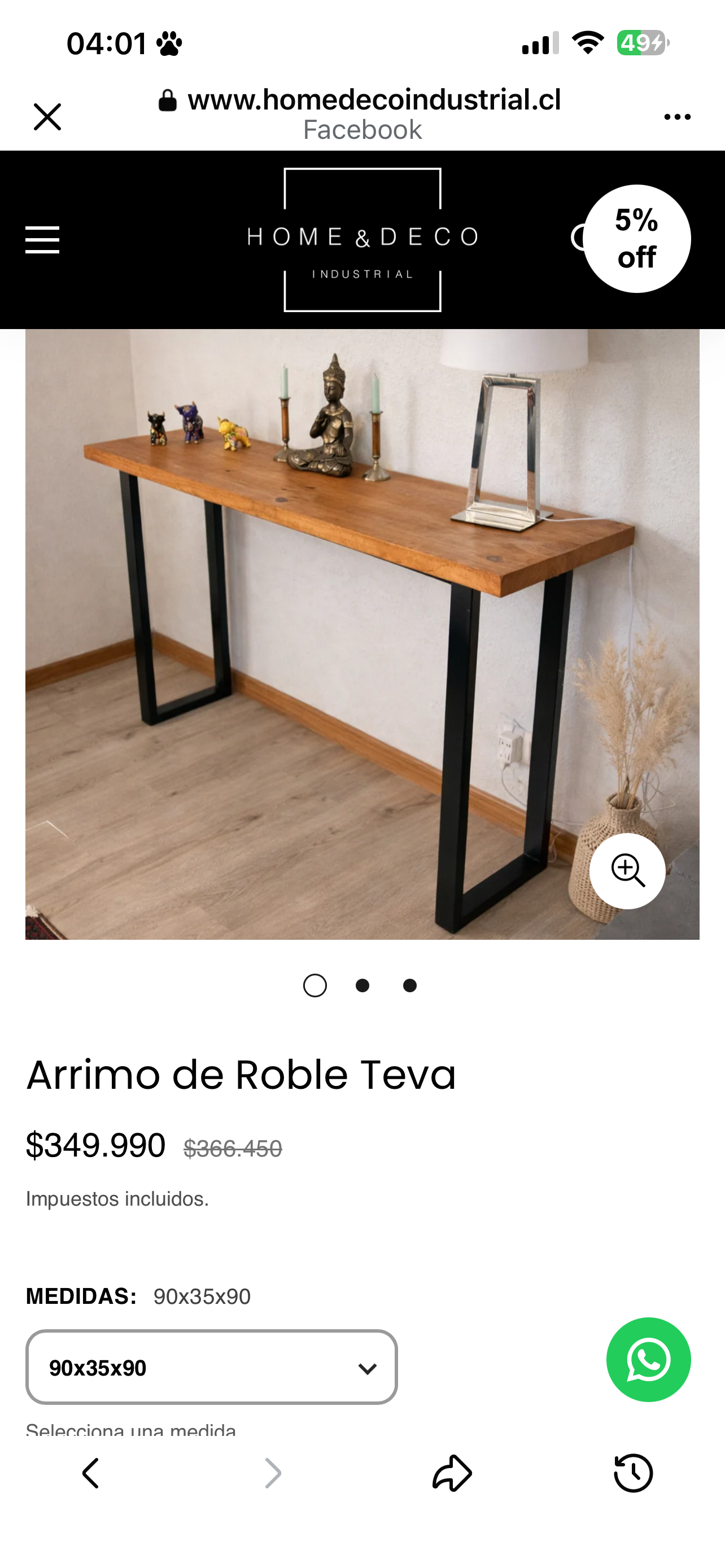 Mesa de centro Baltik